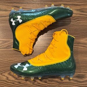 Size 13 Under Armour Highlight MC Football Cleats Green/Gold 3021478-300 NEW
